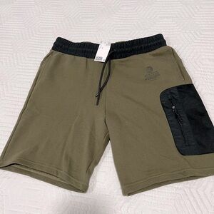 H&M Regular Fit Elastic Waist Drawstring Cotton Blend Sweat Shorts